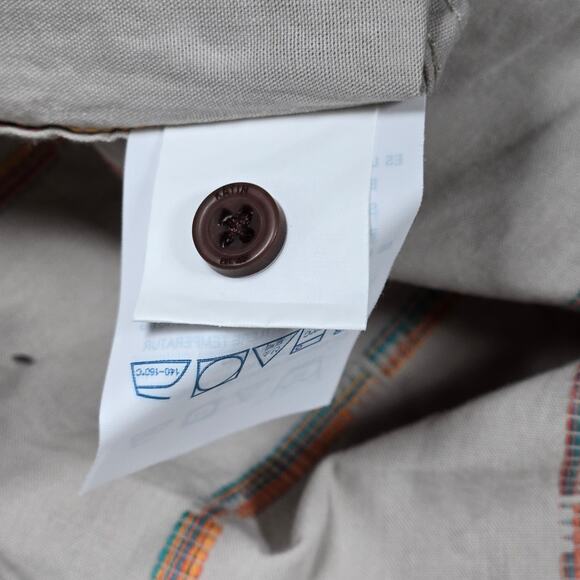 Katin Zenith Short Sleeve Tan Button Down Multi Color Jacquard stripe Shirt S - Picture 6 of 8